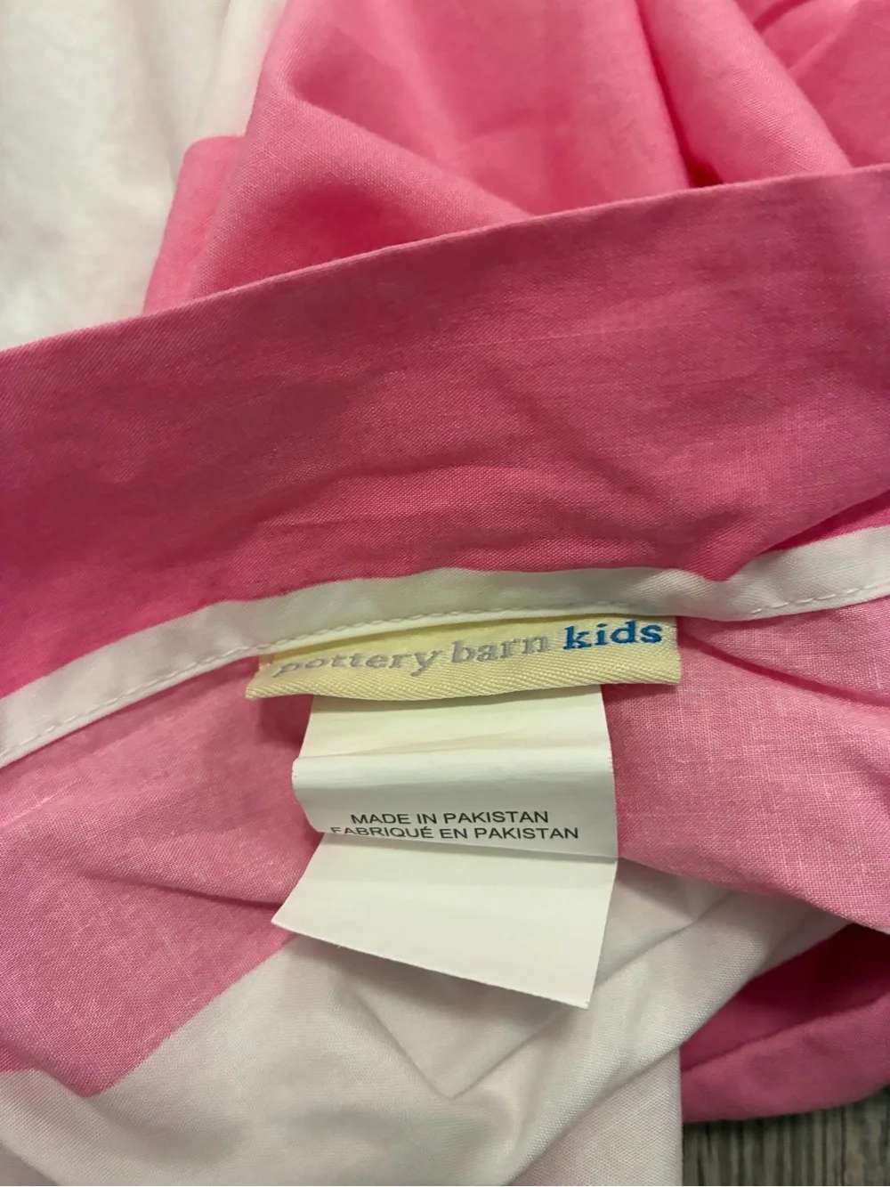 Pottery Barn Kids Pink White Stripe TWIN Duvet Cover